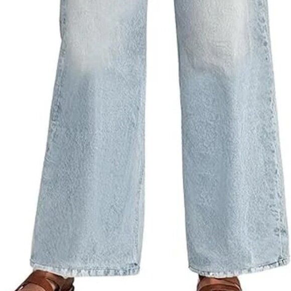 AnotherChill High-Waisted Wide-Leg Denim Sweatpant Jeans – Light Wash – Size XS - Picture 7 of 7